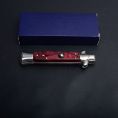 Italy AKC Godfather Stiletto Mafia OTF AUTO Knife 3.77" 440c Steel Blade, Acrylic Handles