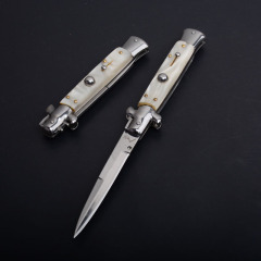 Italy AKC Godfather Stiletto Mafia OTF AUTO Knife 3.77" 440c Steel Blade, Acrylic Handles