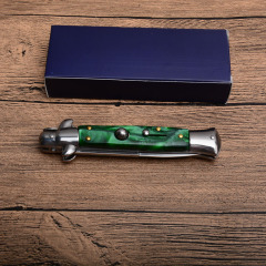 Italy AKC Godfather Stiletto Mafia OTF AUTO Knife 3.77" 440c Steel Blade, Acrylic Handles