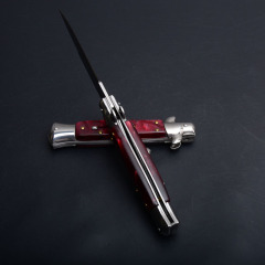 Italy AKC Godfather Stiletto Mafia OTF AUTO Knife 3.77" 440c Steel Blade, Acrylic Handles