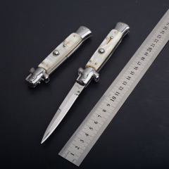 Italy AKC Godfather Stiletto Mafia OTF AUTO Knife 3.77" 440c Steel Blade, Acrylic Handles