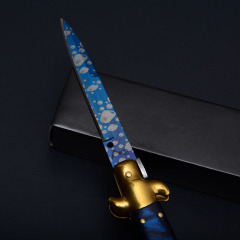 Italy AKC Godfather Stiletto Mafia OTF AUTO Knife 3.77" 440c Steel Blade, Acrylic Handles