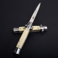 Italy AKC Godfather Stiletto Mafia OTF AUTO Knife 3.77" 440c Steel Blade, Acrylic Handles