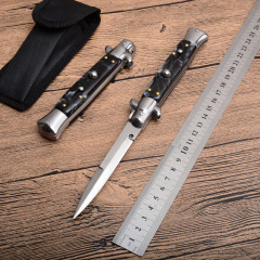 Italy AKC Godfather Stiletto Mafia OTF AUTO Knife 3.77" 440c Steel Blade, Acrylic Handles