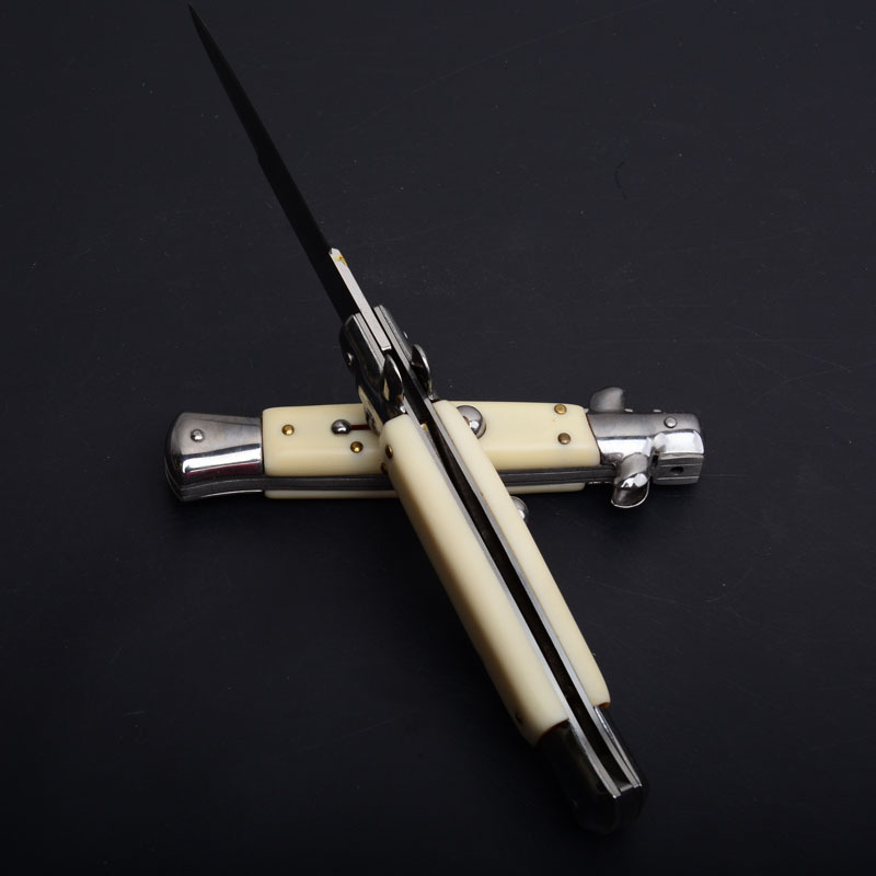 Italy AKC Godfather Stiletto Mafia OTF AUTO Knife 3.77" 440c Steel Blade, Acrylic Handles