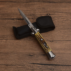 Italy AKC Godfather Stiletto Mafia OTF AUTO Knife 3.77" 440c Steel Blade, Acrylic Handles