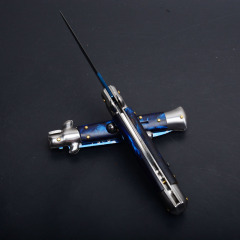 Italy AKC Godfather Stiletto Mafia OTF AUTO Knife 3.77" 440c Steel Blade, Acrylic Handles