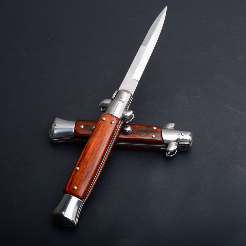 Italy AKC Godfather Stiletto Mafia OTF AUTO Knife 3.77" 440c Steel Blade, Acrylic Handles