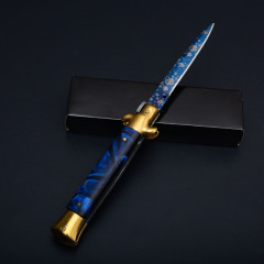 Italy AKC Godfather Stiletto Mafia OTF AUTO Knife 3.77" 440c Steel Blade, Acrylic Handles