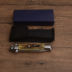 Italy AKC Godfather Stiletto Mafia OTF AUTO Knife 3.77" 440c Steel Blade, Acrylic Handles