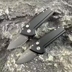 BK 839 Mini Deploy AUTO Folding Knife 1.89" 154CM Drop Point Blade, Aluminum Handles