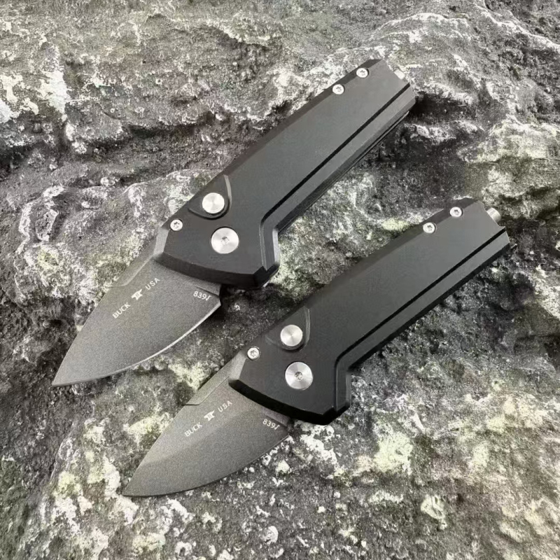 BK 839 Mini Deploy AUTO Folding Knife 1.89" 154CM Drop Point Blade, Aluminum Handles