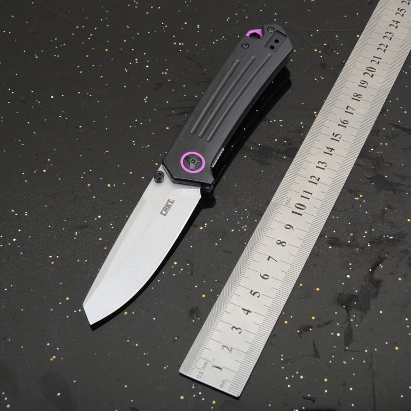 CRKT 7115 Flipper Knife 3.15" S30V Combo Drop Blade, G10 Handles