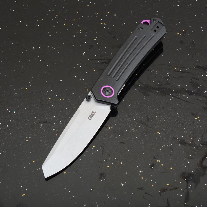 CRKT 7115 Flipper Knife 3.15" S30V Combo Drop Blade, G10 Handles