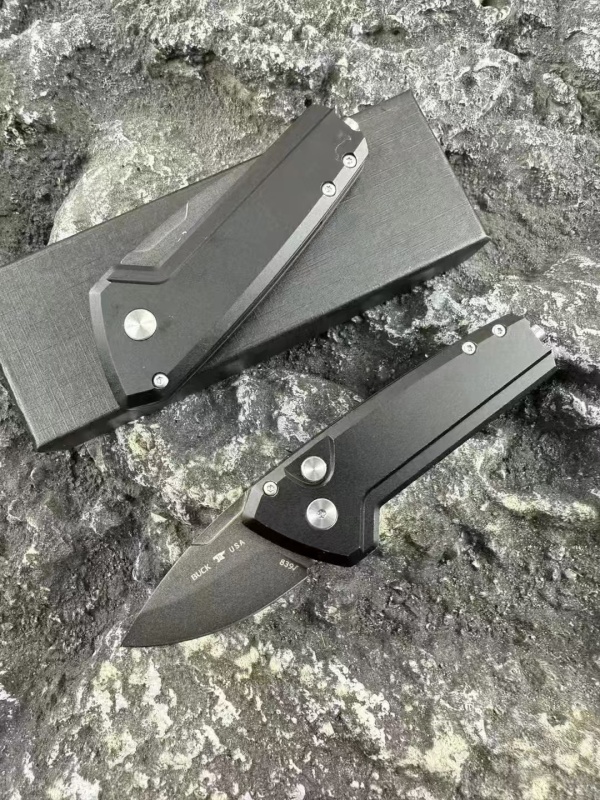 BK 839 Mini Deploy AUTO Folding Knife 1.89" 154CM Drop Point Blade, Aluminum Handles