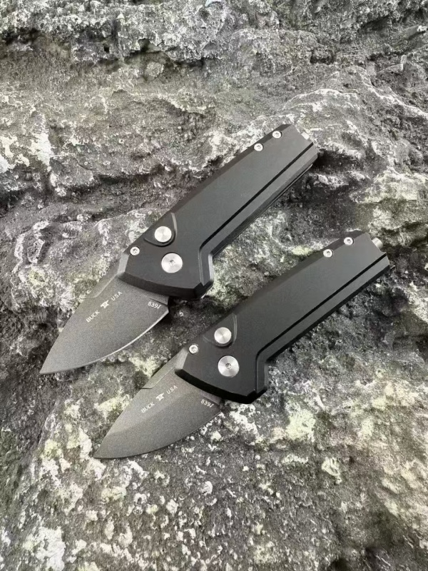 BK 839 Mini Deploy AUTO Folding Knife 1.89" 154CM Drop Point Blade, Aluminum Handles