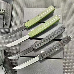 Samurai OTF AUTO Knife 3.15" 5Cr13 Plain Blade, Aluminum Alloy Handles