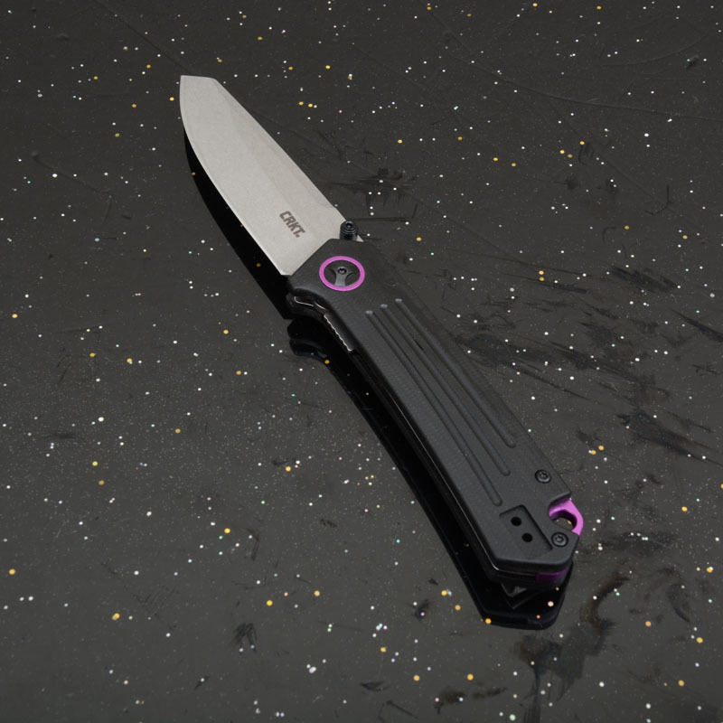 CRKT 7115 Flipper Knife 3.15" S30V Combo Drop Blade, G10 Handles