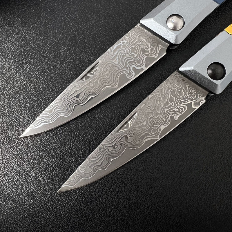 BM 315 Successor Slipjoint Folding Knife 2.56" Damascus Satin Drop Point Blade, T6-6061 Aluminum Handles