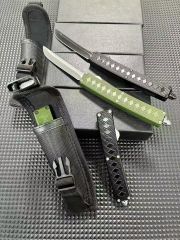 Samurai OTF AUTO Knife 3.15" 5Cr13 Plain Blade, Aluminum Alloy Handles