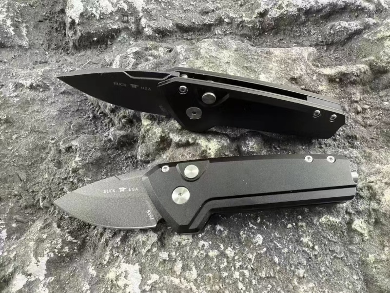 BK 839 Mini Deploy AUTO Folding Knife 1.89" 154CM Drop Point Blade, Aluminum Handles