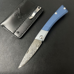 BM 315 Successor Slipjoint Folding Knife 2.56" Damascus Satin Drop Point Blade, T6-6061 Aluminum Handles