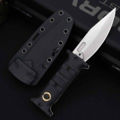 Boker Plus Extension Knife, D2 Stonewashed Variable Length Recurve Blade, TPE Handles, Kydex Sheath