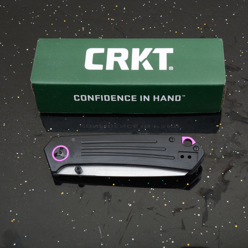 CRKT 7115 Flipper Knife 3.15" S30V Combo Drop Blade, G10 Handles