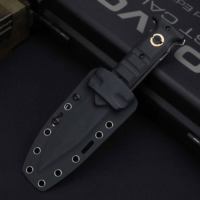 Boker Plus Extension Knife, D2 Stonewashed Variable Length Recurve Blade, TPE Handles, Kydex Sheath