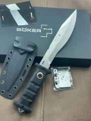 Boker Plus Extension Knife, D2 Stonewashed Variable Length Recurve Blade, G10 Handles, Kydex Sheath