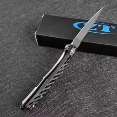 ZT 0707 Flipper Knife 3.5" CPM-20CV Drop Point Blade, 3D Carbon Fiber and Titanium Handles