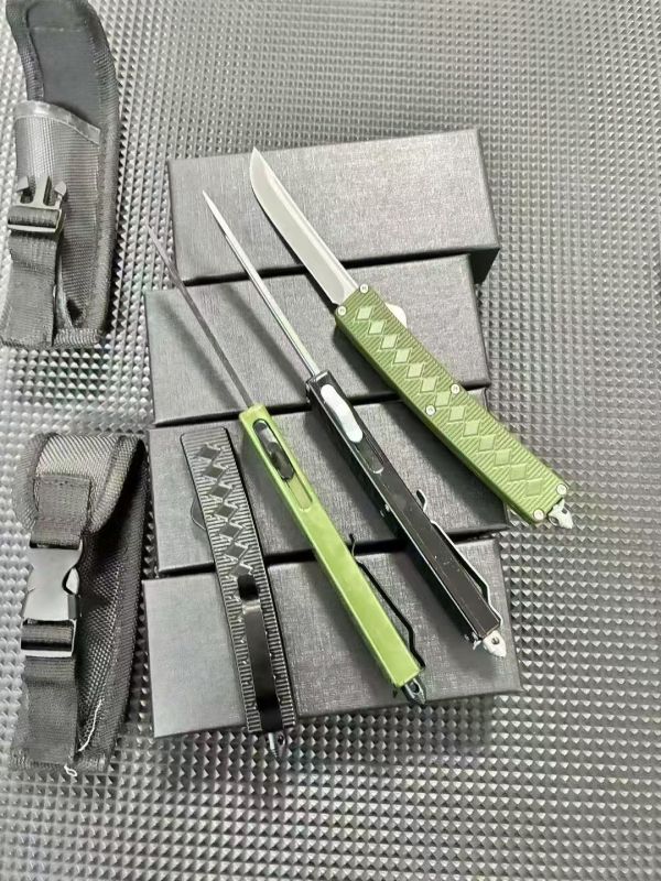 Samurai OTF AUTO Knife 3.15" 5Cr13 Plain Blade, Aluminum Alloy Handles