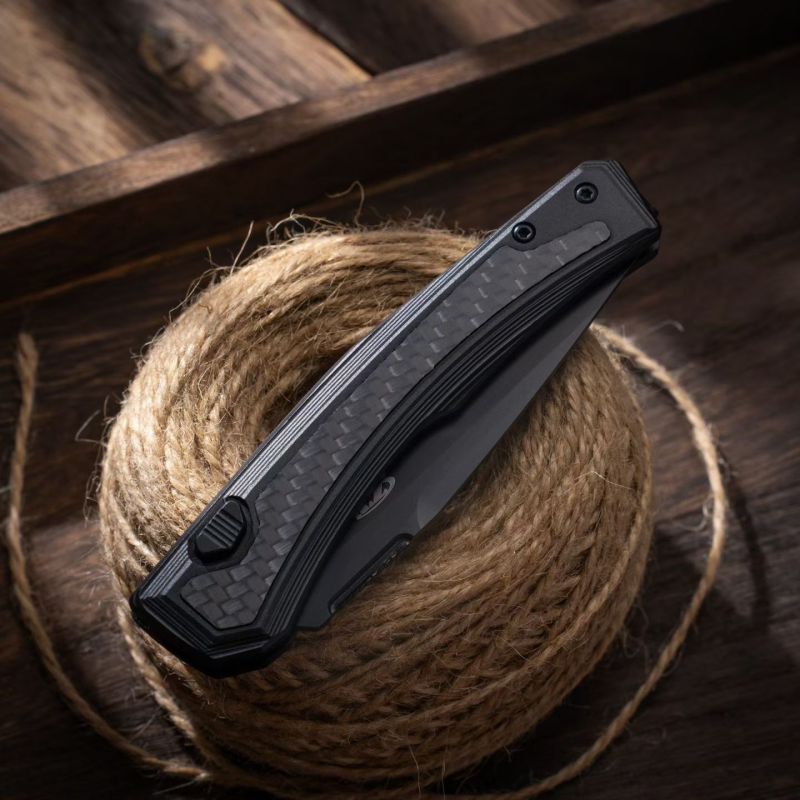 ZT 0556 AUTO Folding Knife 3.35" CPM-MagnaCut Two-Tone Drop Point Blade, Titanium Handles with Carbon Fiber Inlays