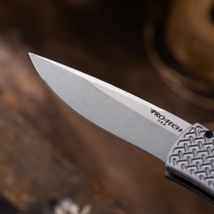 Pro-Tech Magic BR-1 AUTO Folding Knife 3.07" 154CM DLC Plain Blade, Aviation Aluminum Handles