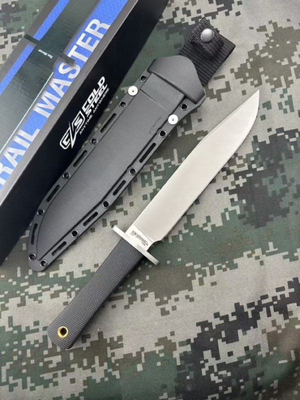 Cold Steel Trail Master Fixed Blade Knife 9.49" SK-5 Bowie Plain Blade, KratonR Handles