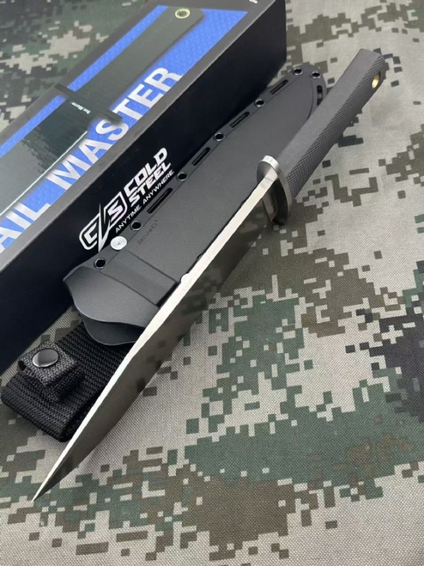 Cold Steel Trail Master Fixed Blade Knife 9.49" SK-5 Bowie Plain Blade, KratonR Handles