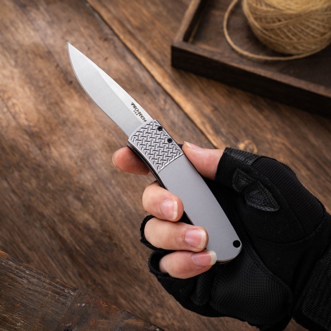 Pro-Tech Magic BR-1 AUTO Folding Knife 3.07" 154CM DLC Plain Blade, Aviation Aluminum Handles
