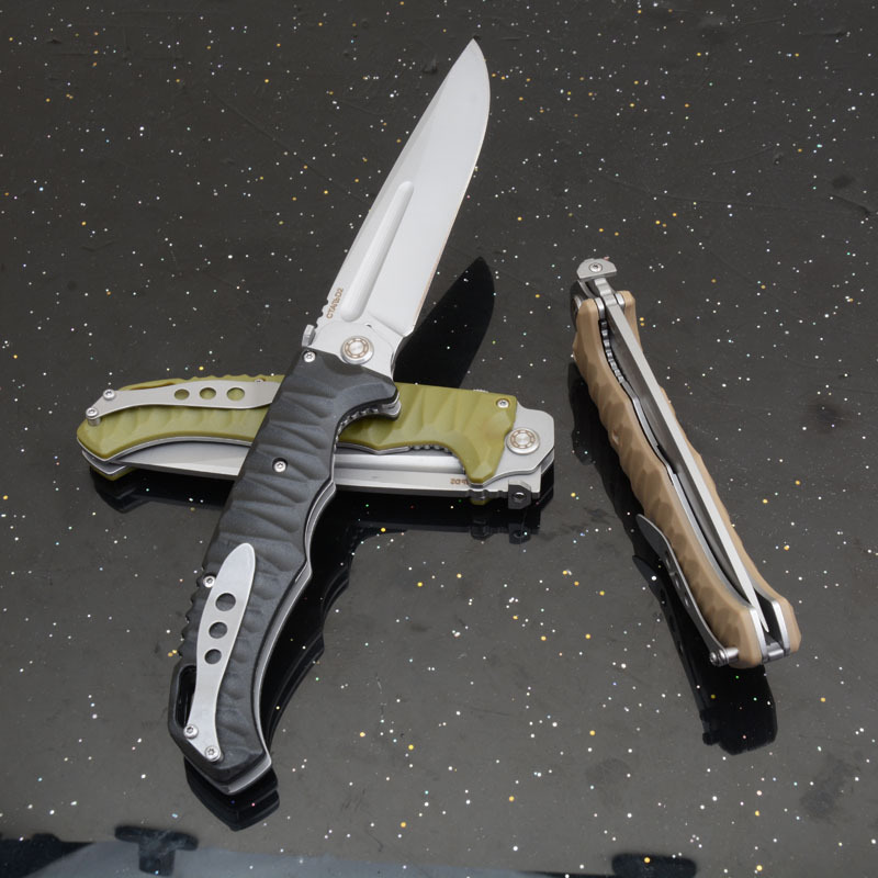 Russia Custom HOKC Folding Blade Knife 6.22" CPM-D2 Blade, G10 Handles