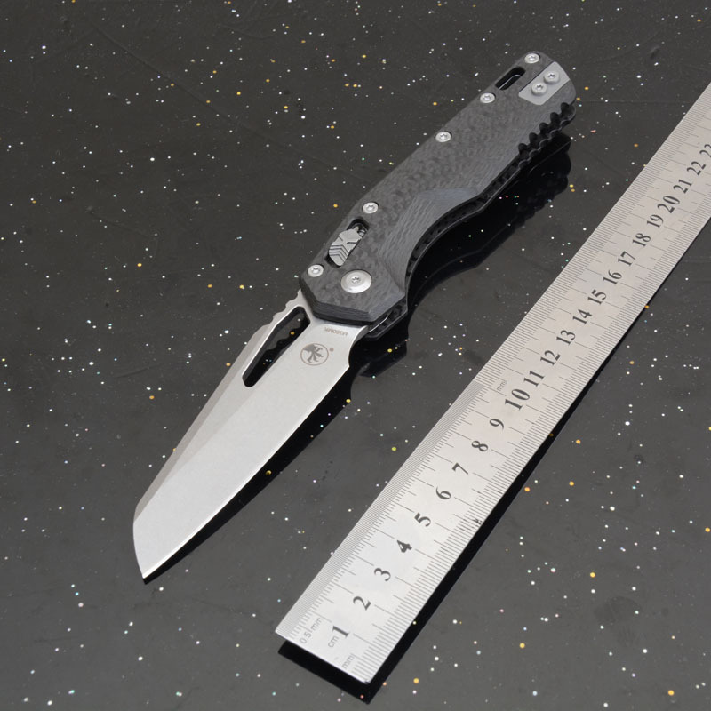 MT MSI RAM-LOK Manual Folding Knife 3.54" M390MK Plain Blade, Carbon Fiber Handles, AXIS Lock