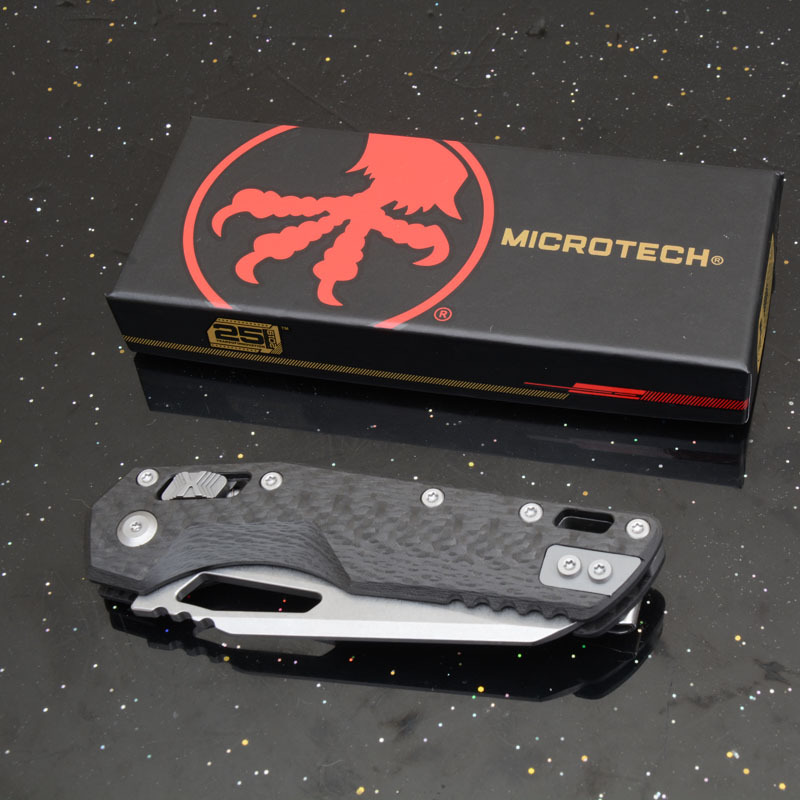 MT MSI RAM-LOK Manual Folding Knife 3.54" M390MK Plain Blade, Carbon Fiber Handles, AXIS Lock
