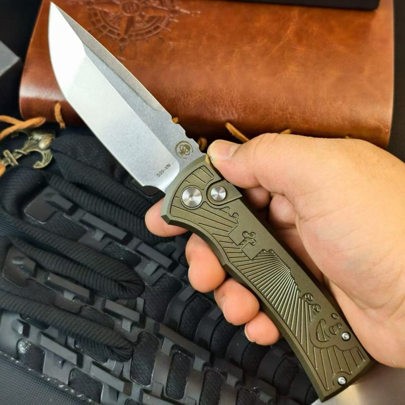 Pro-Tech Chaves Redencion 229 Auto OTF Knife 3.35" S35VN Blade, Aluminum Handles