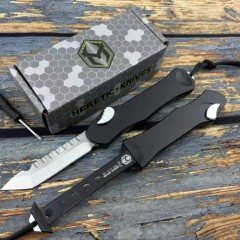 Heretic Knives V3 Bounty hunter OTF AUTO 3.46" M390 Stonewashed Blade, Aviation Aluminum Handles