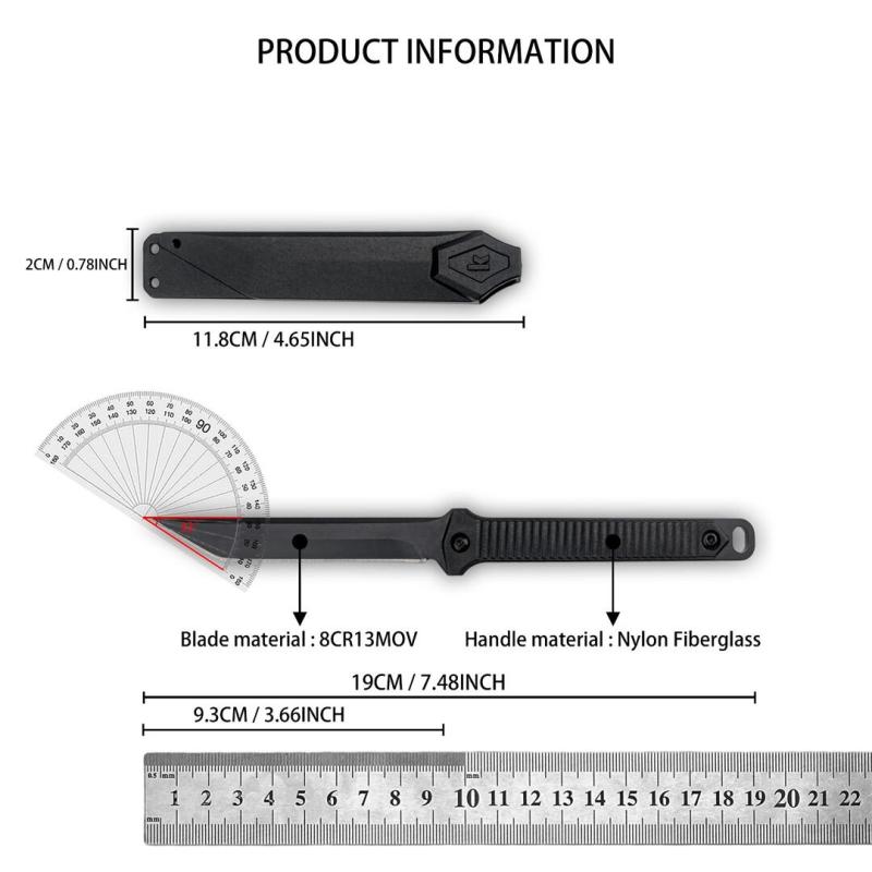 Kershaw 4008 Fixed Blade Knife 3.66" 8cr13 Blade, Nylon Fiber Handles