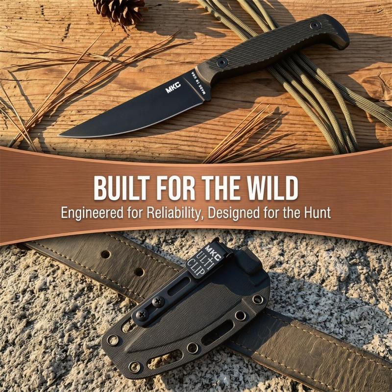 MKC Fixed Blade Knife 3.74" 8Cr13 Blade, Nylon Fiber Handles