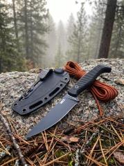 MKC Fixed Blade Knife 3.74" 8Cr13 Blade, Nylon Fiber Handles