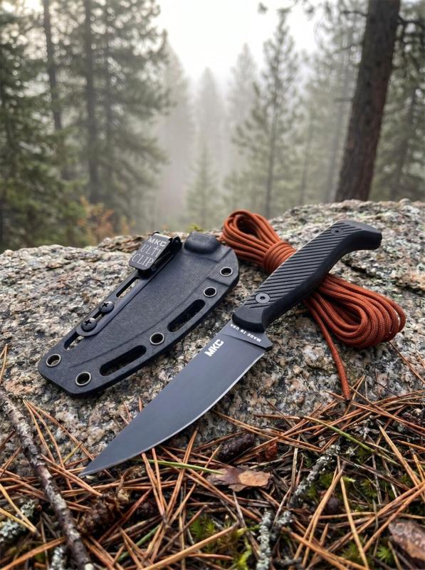 MKC Fixed Blade Knife 3.74" 8Cr13 Blade, Nylon Fiber Handles