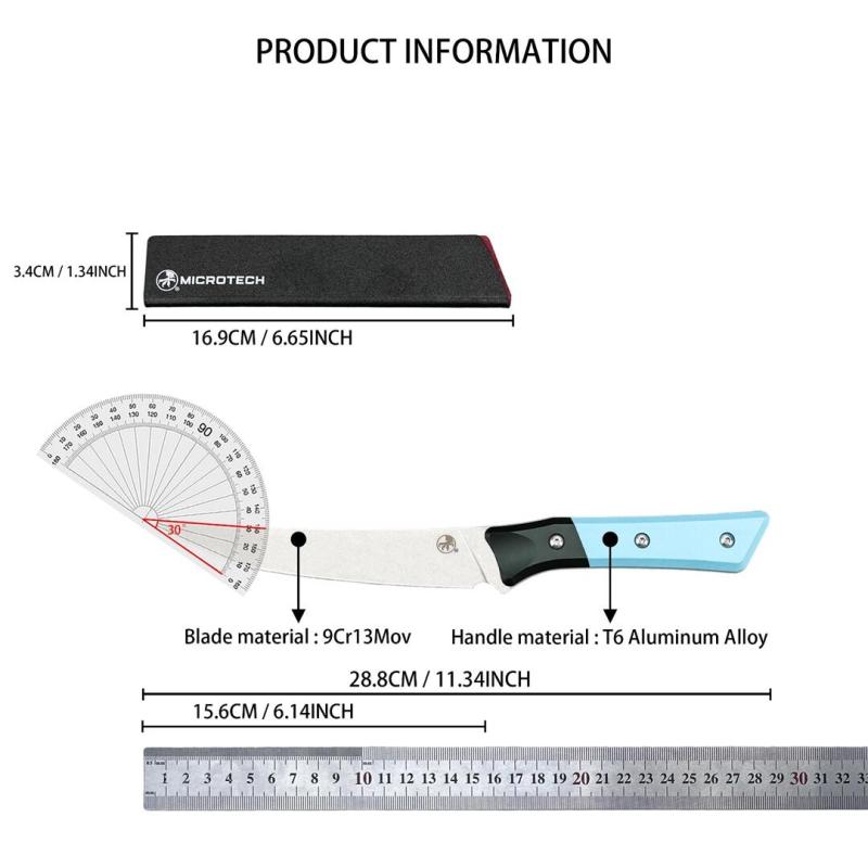 MT Kitchen Fixed Blade Knife 6.14" 9cR13 Blade, T6 Aluminum +G10 Handles - 3100B