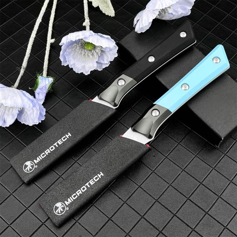 MT Kitchen Fixed Blade Knife 3.54" 9cR13 Blade, T6 Aluminum +G10 Handles - 3500B