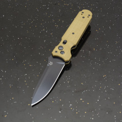 Fox-N690C Auto Folding Knife 3.54" 5Cr15 Satin Plain Blade, Nylon Fiber Handles