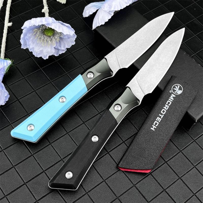 MT Kitchen Fixed Blade Knife 3.54" 9cR13 Blade, T6 Aluminum +G10 Handles - 3500B